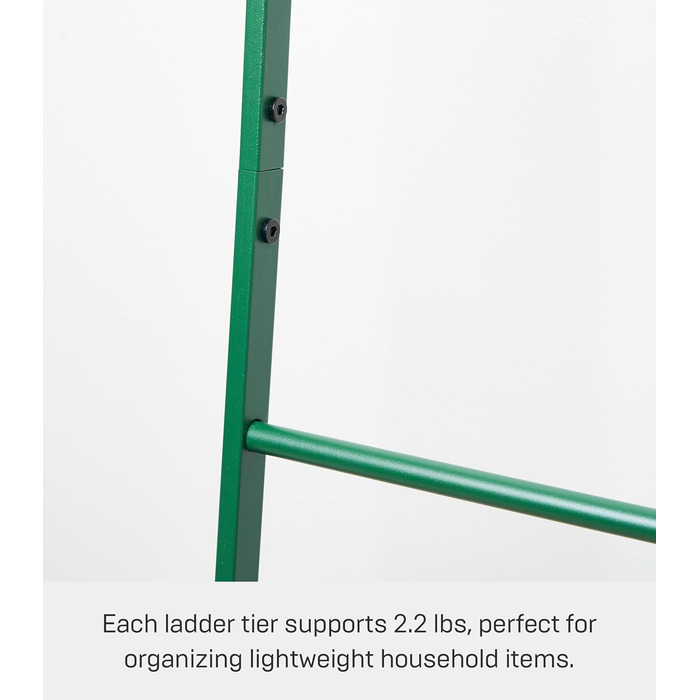 Yamazaki 2813 TOWER Leaning Clothes Rack, Steel/Wood, Minimalist, 45 x 24 x 160 cm (Green (Forest Green), Modern)