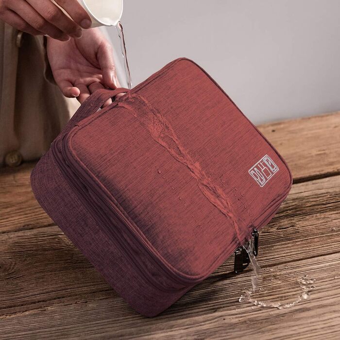 Водонепроникна сумка-органайзер для кабелів та електроніки Ruyosn (червона)