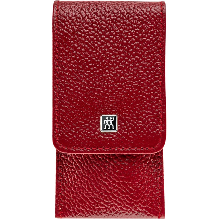 Набір для манікюру ZWILLING (3 шт., догляд за нігтями та педикюр, шкіряний футляр, прецизійний, з комбінованими ножицями для нігтів), Преміум, Червоний