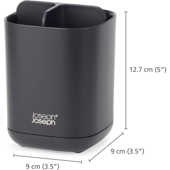 Тримач для зубних щіток Joseph Joseph Easystore, пластиковий, з неслизьким дном, сірий/білий