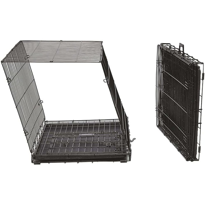 Клітка для собак Ferplast DOG-INN 60 - розкладний вольєр, переноска для цуценят та собак, з перегородкою, 2 дверцятами з замком, 64 x 45 x 49 см, чорний. Розміри перегородки: 22 x 15 x 40 см