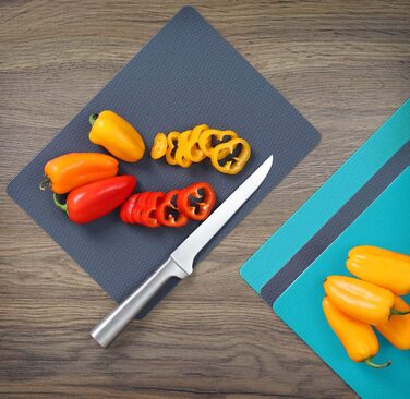 Набір килимків для обрізки Dexas, 4 шт., 14x20 см, антиковзкі, для кухні (сірий, червоний, білий, зелений)