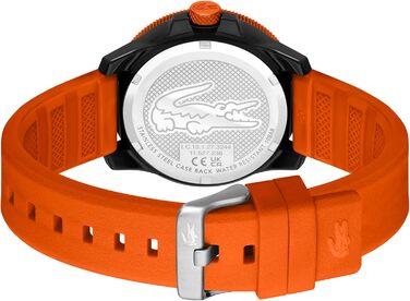 Годинник чоловічий Lacoste 12.12 Scuba кварцовий з силіконовим браслетом (помаранчевий)