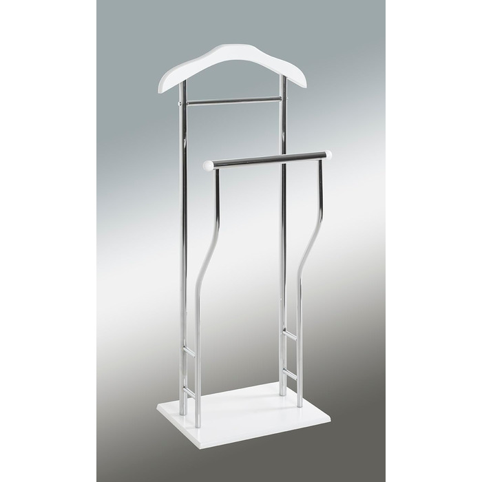 Стійка для одягу чоловіча HAKU Möbel, хром, білий, MDF, метал, 45x110x30 см, сучасний стиль