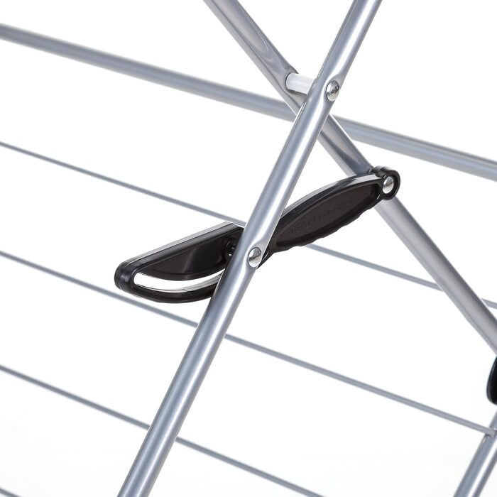 Сушарка для білизни Minky Trio Concertina Plus, 21 м сушильної площі, хром, блакитно-срібляста, для одного ліжка, 3 рівні