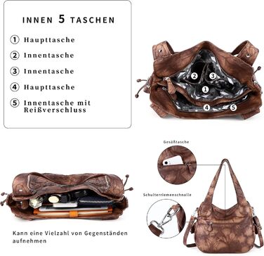 Сумка жіноча AngelKiss через плече, водонепроникна PU шкіра, коричнева. Багатофункціональна сумка-месенджер з кишенями на блискавці