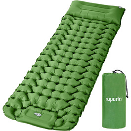 ROPODA Self-Inflating Camping Mat with Pillow & Foot Pump - Lightweight, Waterproof Sleeping Pad for Outdoor, Hiking & Travel