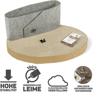 Кігтеточка для котів CanadianCat Owen XL, 50 см, сіра, з фетровою поверхнею