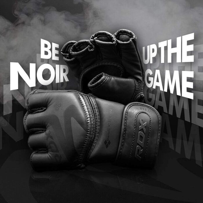 Боксерські рукавички RDX MMA чорні, професійні, шкіра Maya Hide, для тренувань, греплінгу, спарингу, кікбоксингу, муай-тай, боксу, чоловічі