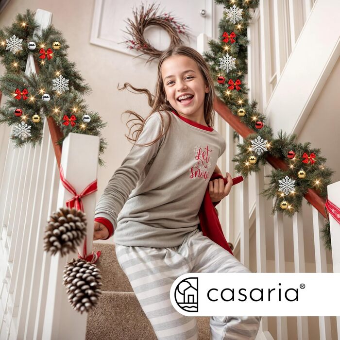 Гірлянда святкова CASARIA 5м з 100 LED, тепле біле світло, для прикраси інтер'єру та екстер'єру, зелена