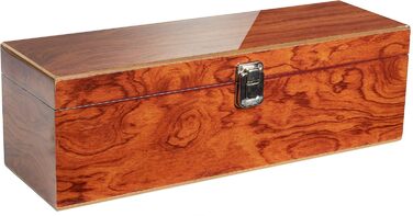 Набір аксесуарів для бару BRUBAKER 6-в-1 з ящиком для вина - дизайн з благородного дерева - набір сомельє з нержавіючої сталі з виливальником + пробкою + термометром для вина + кільцем від крапель - подарунковий набір сріблястого кольору