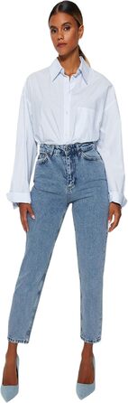 Джинси жіночі Trendyol Mama Jeans висока талія прямі Indigo 42