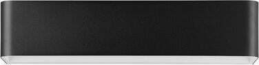EGLO LED Wall Lamp Sania 5, 1-light wall lamp modern, minimalist, wall lighting made of metal in white, plastic in satin finish, LED bathroom lamp warm white, L, IP44 (36.5 cm, Black)