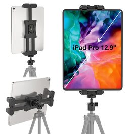 Тримач-адаптер для планшета iPad (Pro, Air, Mini) з кульковим шарніром для штатива, селфі-стіка та монопода, сумісний з планшетами від 4,7 до 12,9 дюймів