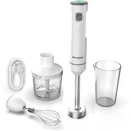 Бездротовий стаціонарний блендер POYOCOM з акумулятором, білий: для смузі, дитячого харчування та супів