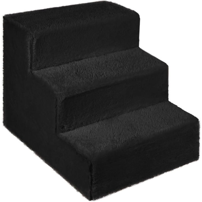 Сходинка для собак Mg Design - 3 сходинки, чорний колір, стабільний дерев'яний каркас, для собак та котів, 40 x 45 x 35 см