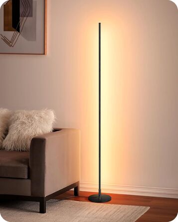 LED торшер Edishine 2 шт. з димуванням, тепле світло 3000K, регульована висота 146 см, для вітальні, спальні, офісу, чорний