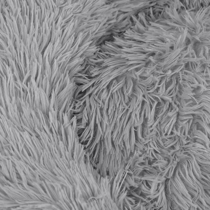 М'яке ліжко для собак великих порід та котів - кругле шорстке ліжко з високими бортиками - антиковзаюче дно - силіконова наповнювач - комфортне місце для сну - 90 см - зручне та довговічне - сірий колір