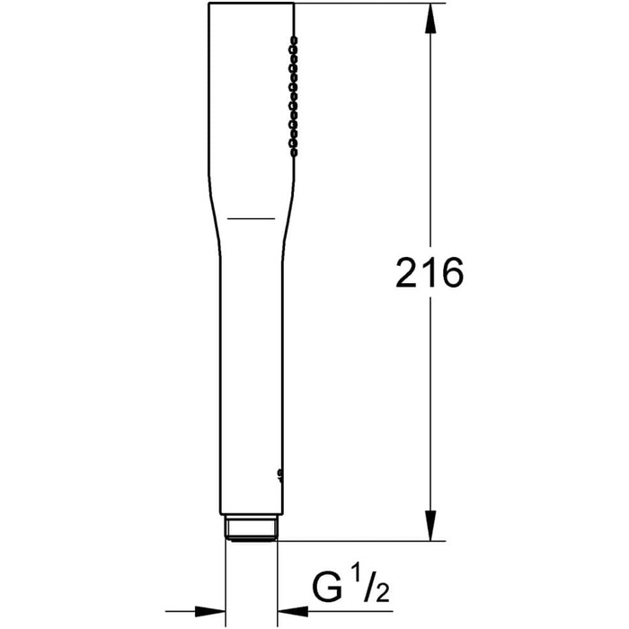 GROHE Vitalio Get - Hand Shower 1 Spray Pattern (perfect spray pattern, suitable for flow heaters, double-walled hand shower, Anti-limescale system), silver, 27458000 (shower head only, round)