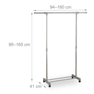 Relaxdays Extendable Clothes Rack with Wheels