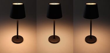 Настільний світильник акумуляторний ChiliTec 30 см LED з димером, USB зарядка, IP44, тепле світло, сенсорний вимикач (Чорний)