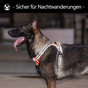 Нашийник для собак PoyPet без заплутування, світловідбиваючий, м'який, з простим закриттям, для маленьких собак (XL, Помаранчевий)