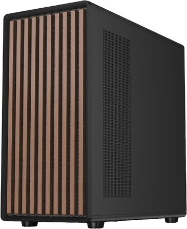 Ігровий корпус Itek Woody W2B ATX Tower, 4 вентилятори 140мм, USB 3.0, Type-C, дерев'яна передня панель, загартоване скло, чорний