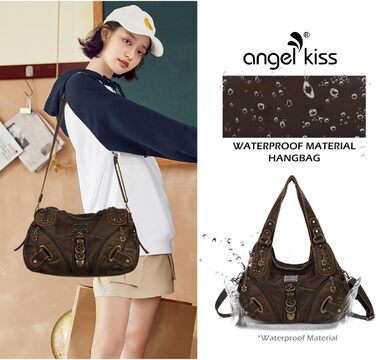 Сумка жіноча Angelkiss Hobo велика, повсякденна, через плече, коричнева (801brown)