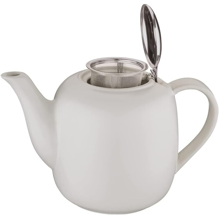 Küchenprofi Teapot LONDON, Ceramic, 8 Cups, Thermos Flask Dishwasher-Safe, Teapot 1.5 Liter, Optimal Heat Retention, Teapot with Infuser, Insulated Teapot (White)