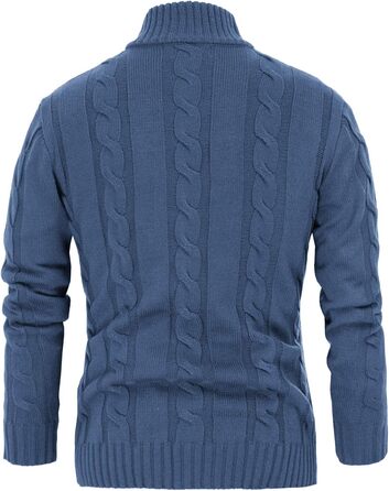 Світер чоловічий PJ PAUL JONES з кофтами, в'язаний з візерунком, з трикотажною фактурою та стійким коміром для осені/зими (M, Синій)