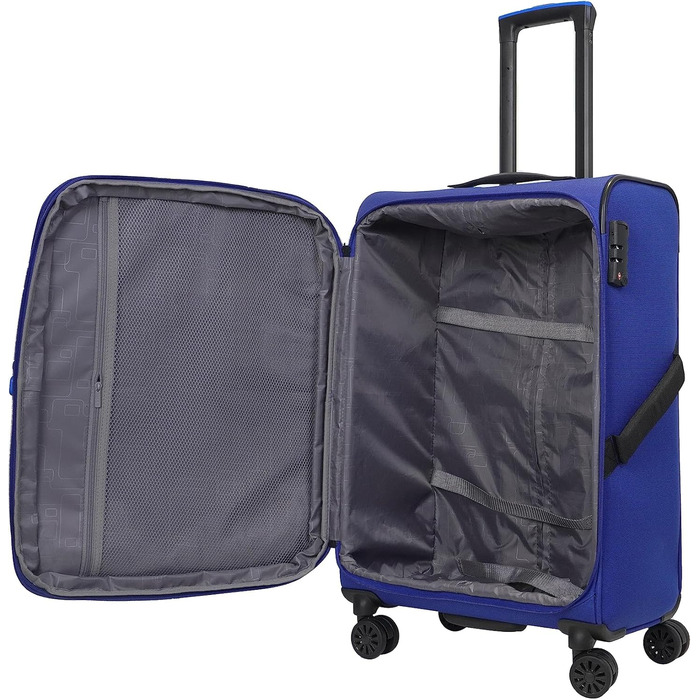 Бізнес валіза Weichschalenkoffer на 4 колесах Blue-Violet, 24'' із розширенням, TSA-замком, Breeze II, дорожня валіза для подорожей