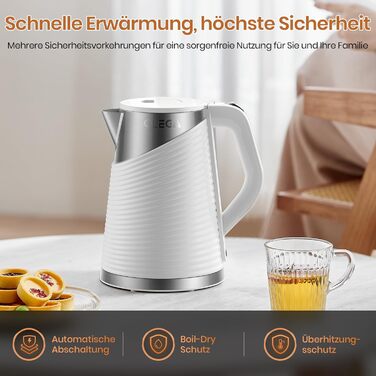 Електричний чайник OLEGA 1.8 л, 1800 Вт, швидка кип'ятіння, BPA free, енергозберігаючий, безпечний дизайн