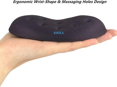 Підставка для зап'ястя BRILA Maus - ергономічна подушка з memory foam для ноутбука, комп'ютера, роботи та ігор, чорна
