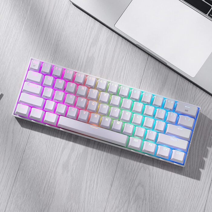 Redragon K530 Pro Draconic - Механічна ігрова клавіатура 60% з RGB підсвічуванням та Tactile brown перемикачами (61 клавіша, Hot-Swap, Bluetooth/USB, Windows/Mac/Android)