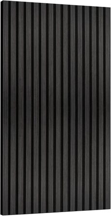 Акустичні настінні панелі HORI в стилі дерева для шумоізоляції та декору стін, 120x60x2,1 см, 3D Black Oak (чорний дуб)