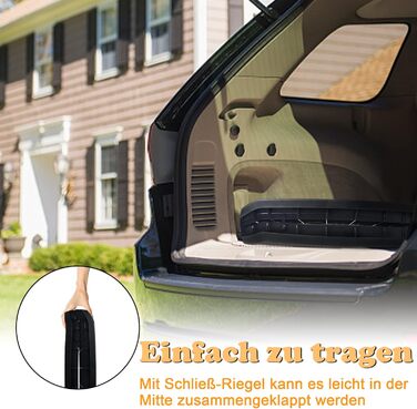 Рампа для собак UISEBRT, складана, для багажника авто, до 90 кг, 156 x 40 см, чорна