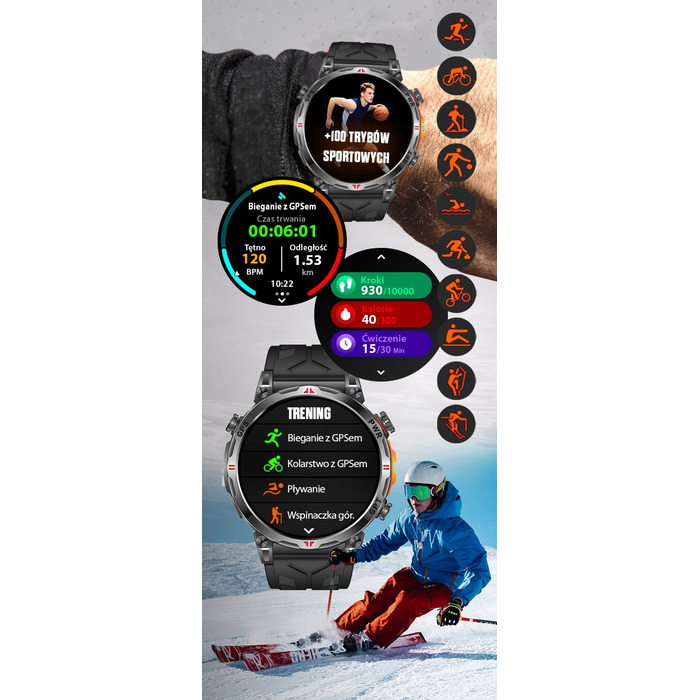 Смарт-годинник JG Smart JGR-93 з GPS, сріблястий