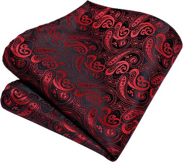Чоловіча краватка Enlision Paisley, комплект з нагрудною хусткою та запонками, формальна, бізнес, червоно-чорна