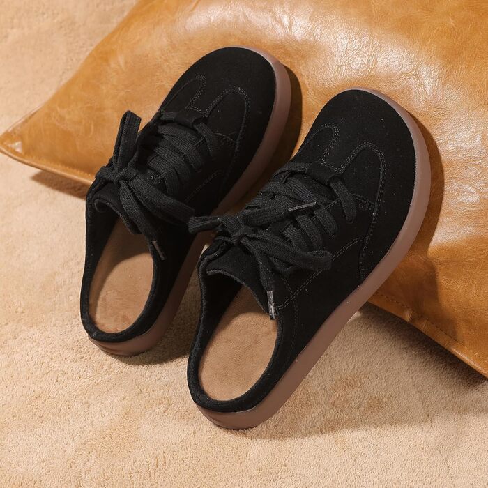 Тапочки жіночі UBFEN, теплі мюлі, плюшеві, з антиковзким покриттям, чорні, 42 EU