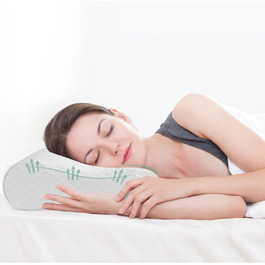 Good Night Memory Foam Cervical Orthopedic Neck Support Ergonomic Pillow Contour Groove Pillow for Neck Pain Side Sleepers (65 * 35 * 11/9)