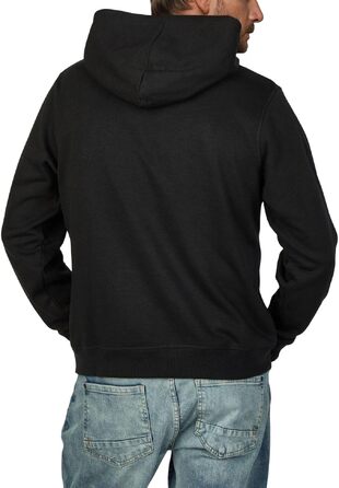 Чоловічий худі Jack & Jones Relaxed Fit з принтом JWHINTERLUDE, великі розміри (Plus Size), чорний