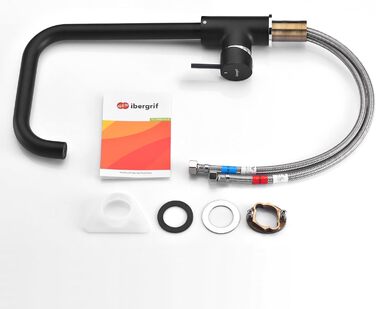 Кухонний змішувач IBERGRIF M22105A, одноlever, матовий чорний, для кухні