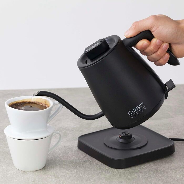 Електричний чайник CASO Coffee Classic Kettle – чорний, з нержавіючою сталі, для чаю та кави, преміум-якість