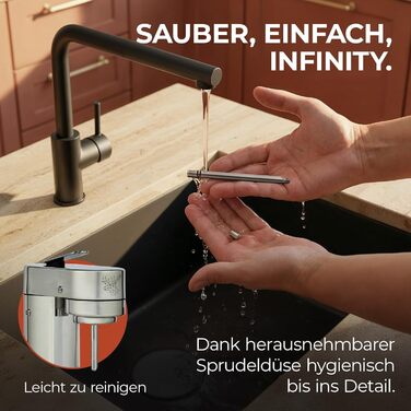 Сифон для газування води Luckymoose Infinity-S з нержавіючої сталі, 2 пляшки 1.25л, сріблястий - надійний генератор газованої води з гігієнічною насадкою