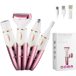 Електричний жіночий набір для гоління 4-в-1: гоління тіла, бікіні, ніг та обличчя, USB-зарядка