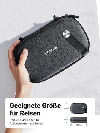 Організатор для електроніки UGREEN: водонепроникний кейс для кабелів, зарядних, power bank та аксесуарів (23 x 14 x 8 см)