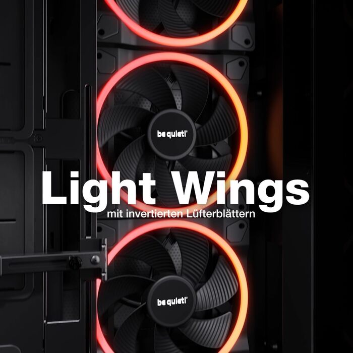 be quiet! Light Base 900 FX - Корпус ПК з повністю прозорою передньою та бічною панелями, Dual Chamber Design, 4 вентилятори Pure Wings 3 PWM (Білий)