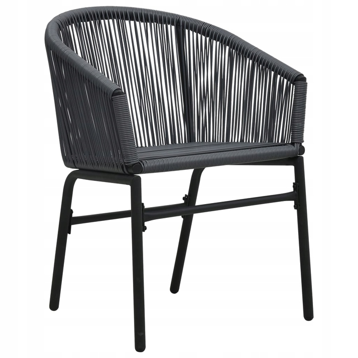 Комплект садових меблів з пластику vidaXL, сірий, 3 предмети