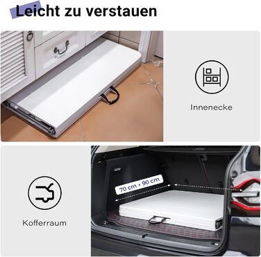 Складаний столик 180см, портативний, міцний, пластиковий, для дому та відпочинку на природі (білий)