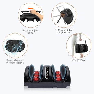 Електричний масажер для ніг Snailax Shiatsu з підігрівом, для ніг та литок, для розслаблення, XL